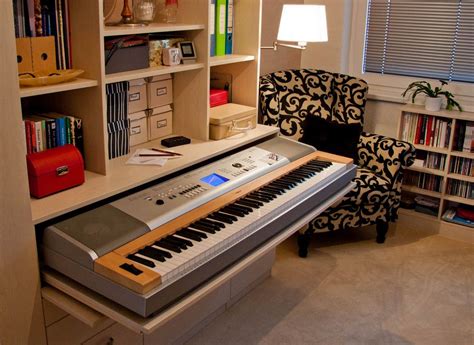 desk with piano keyboard drawer - Coralee Hazel