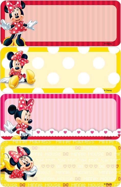 Minnie Mouse Address Labels | Minnie mouse template, School stickers ...