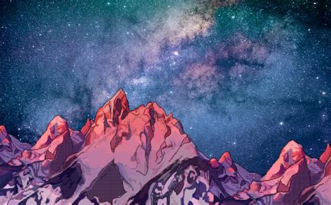 🔥 Download Galaxy Background Mountains 80s Wallpaper Aesthetic by @victoriacampbell | Wallpapers ...