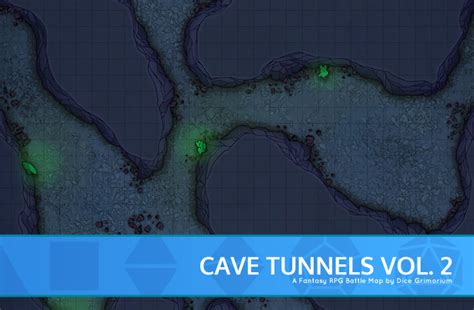 Cave Tunnels Vol. 2 - D&D Map for Roll20 And Tabletop - Dice Grimorium