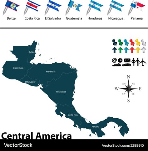 Central America Map With Flags_ – Map Of Us Topographic