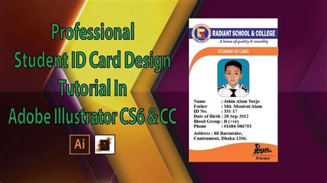 How To Professional Student Id Card Design Tutorial In Adobe Illustrator Cs6 & Cc Intended For ...