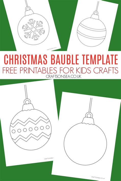 Christmas Bauble Template (FREE Printable Outline) - Crafts on Sea