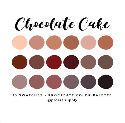 CHOCOLATE CAKE PROCREATE Color Palette Hex Codes Brown, Purple, Beige ...