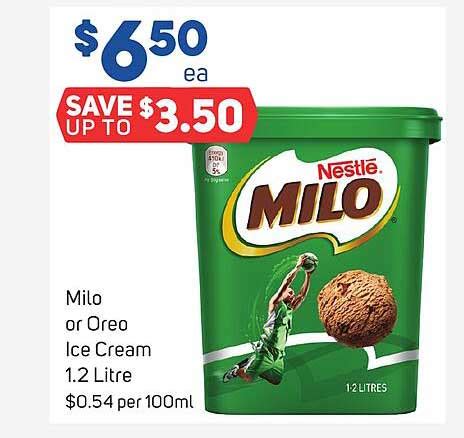 Milo Or Oreo Ice Cream Offer at Foodland