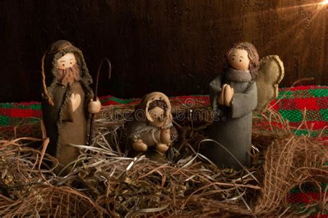 Traditional Christmas Decoration. Nativity Scene with Christ`s Birth Stock Image - Image of ...