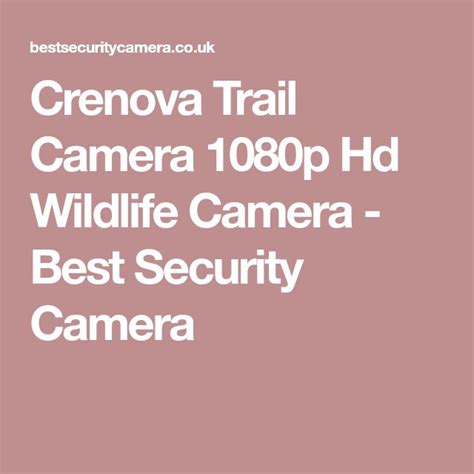 Crenova Trail Camera 1080p Hd Wildlife Camera | Best security cameras, Trail camera, Security ...