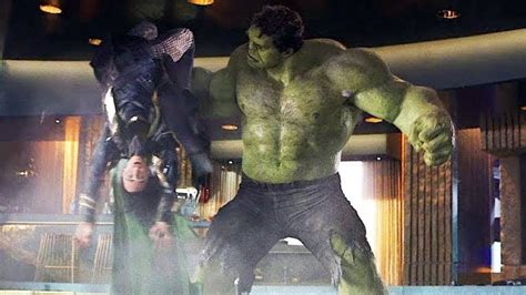 Hulk vs Loki - Puny God Scene - Hulk Smashing Loki - The Avengers (2012) Movie CLIP HD - YouTube