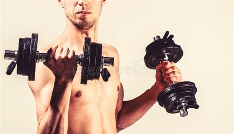 Weak Man Lift a Weight, Dumbbells, Biceps, Muscle, Fitness. Nerd ...