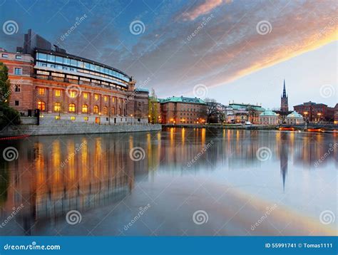 Stockholm, Sweden. Riksdag (parliament) Building Stock Image - Image of ...