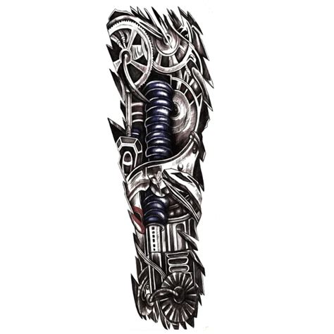 Large Robot Arm Waterproof Temporary Tattoos men women harajuku Mechanical Sleeve Tatoo Fake ...