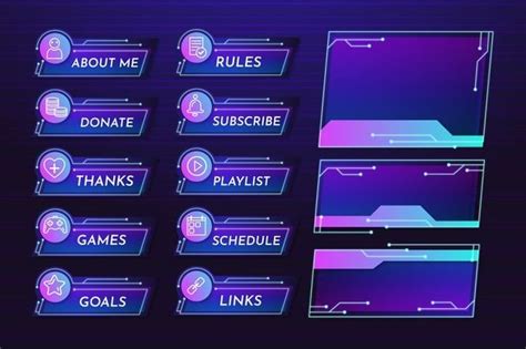 Premium Vector | Twitch stream panels template set | Twitch streaming setup, Twitch, Streaming