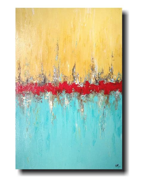 Original Art, Large Abstract, Blue Painting, Industrial Decor, by ...