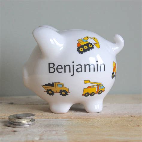 personalised piggy bank for boys by sparkle ceramics | notonthehighstreet.com