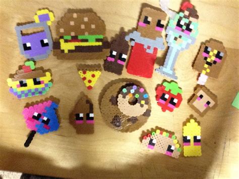 Perler bead foods!! Fun, easy, and creative perler bead items. Have Fun!! Bead Crafts, Diy And ...