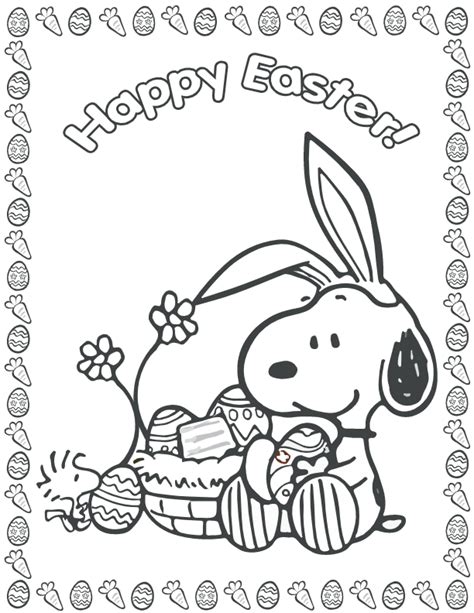 Easter Snoopy Coloring Page