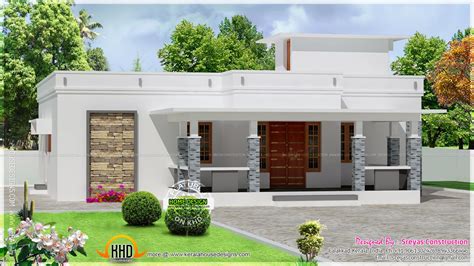 Small house elevation with 3d rendering and 2d drawing | Home Kerala Plans