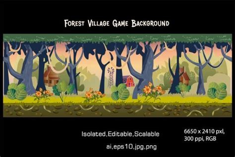 Forest Village Game Background Graphic by Karya Langit · Creative Fabrica