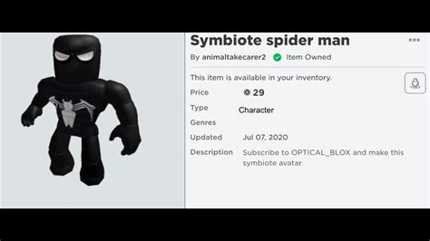 Trying to create a symbiote spider-man avatar in Roblox - YouTube