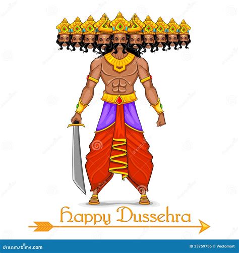 Ravana With Ten Heads For Dussehra Vector Illustration | CartoonDealer.com #33759756