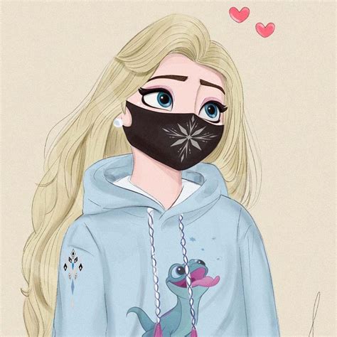 Disney Princess wears face masks - cute art and profile pictures - YouLoveIt.com