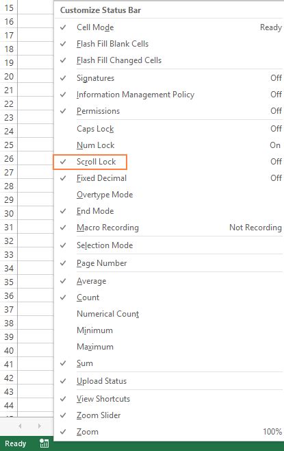 Scroll Lock in Excel – how to turn it off and on