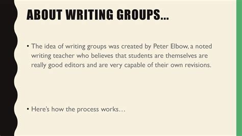 Writing Groups Goal: CCSS.ELA-LITERACY.W Develop and strengthen writing as needed by planning ...