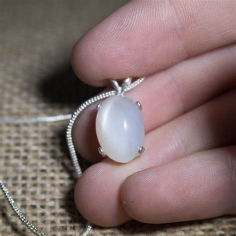 Simple White Moonstone Gemstone Necklace