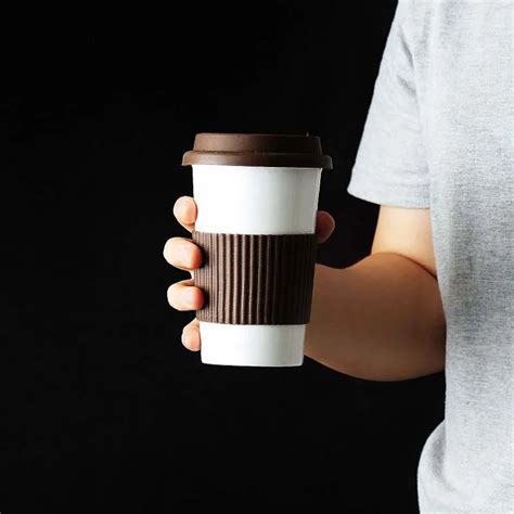 Cute Coffee Mug Ceramic Cup Travel Coffee Mug With Silicone Lid For Tea and Coffee Custom Coffee ...