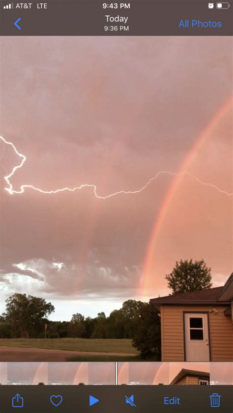 Double Rainbow Lightning Strike - SkySpy Photos, Images, Video