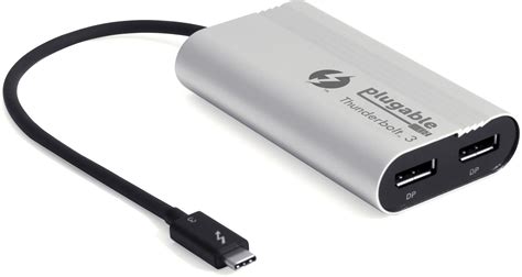 Plugable Thunderbolt To Dual DisplayPort Display Adapter Compatible | Thunderbolt Monitor ...