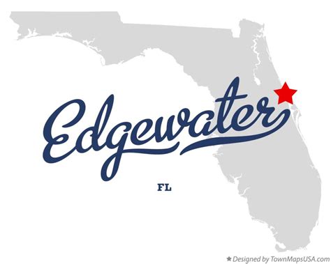 Map of Edgewater, Volusia County, FL, Florida