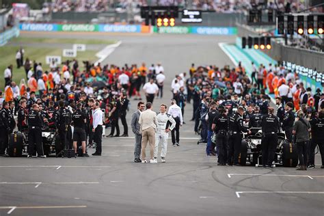 Brad Pitt Drives Car at British Grand Prix Filming New Movie