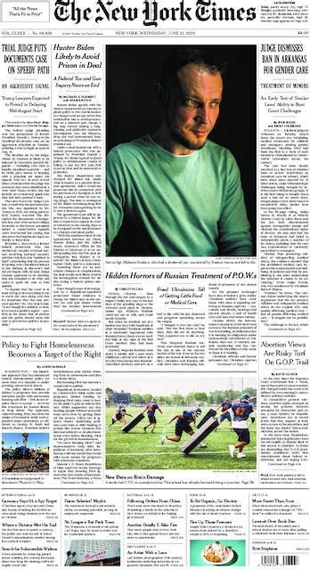 The New York Times in Print for Wednesday, June 21, 2023 - The New York ...