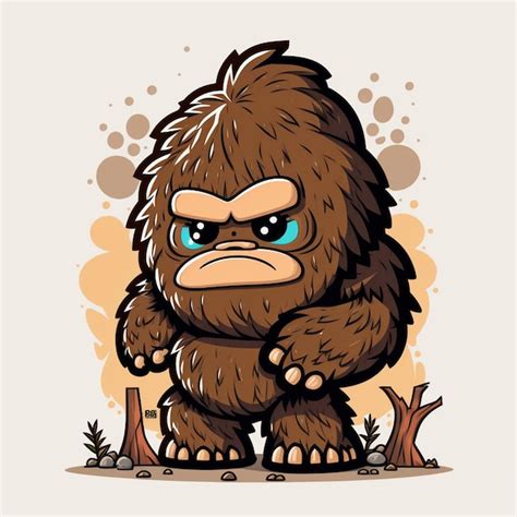 Premium AI Image | Baby Bigfoot Cartoon Character Vector Illustration