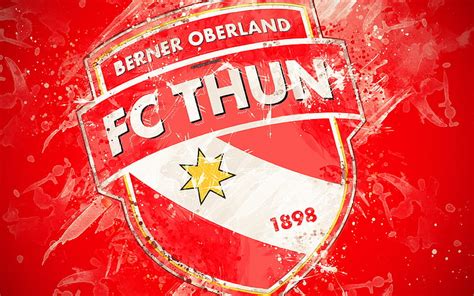 FC Thun paint art, logo, creative, Swiss football team, Swiss Super League, emblem, HD wallpaper ...