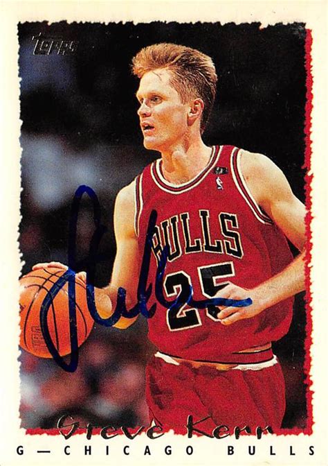 Steve Kerr autographed Basketball Card (Chicago Bulls) 1995 Topps #343