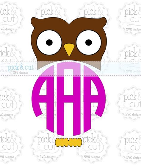 10623+ Owl Svg Monogram for Silhouette