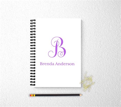 Personalized notebook monogram Personalized Note Cards, Personalized Journal, Personalized ...