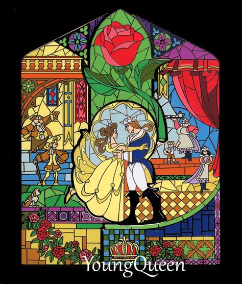 Disney Catalog Beauty and the Beast Belle Stained Glass Box Puzzle Pin Set | Disney concept art ...