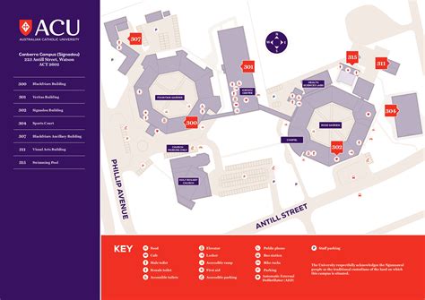 Canberra campus map - ACU