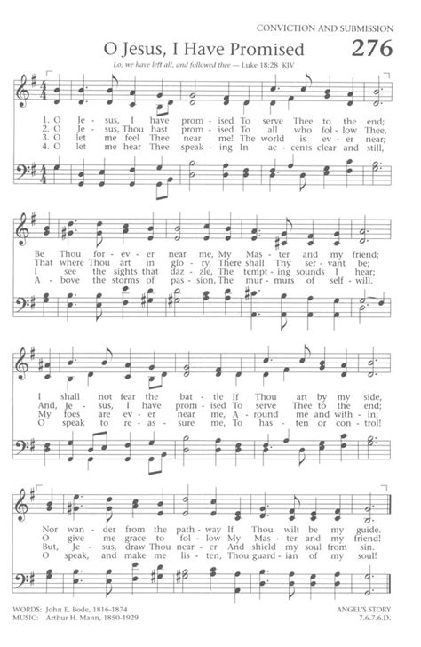 Baptist Hymnal 1991 276. O Jesus, I have promised | Hymnary.org