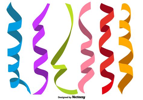 Vector Colorful Party Streamers Set 155503 Vector Art at Vecteezy