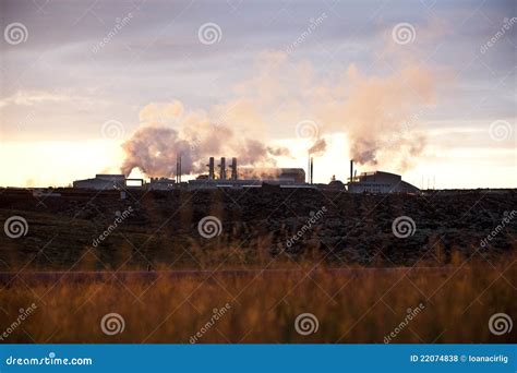 Blue Lagoon Geothermal Power Plant Stock Photo - Image of grass, plant ...