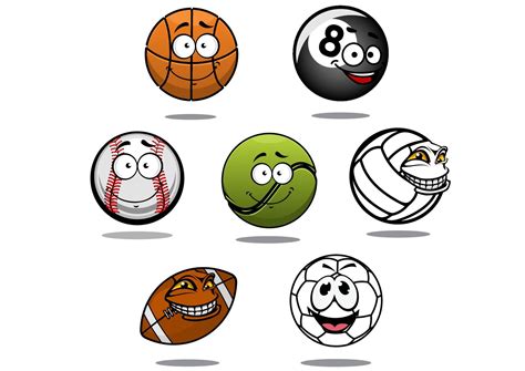 Cartoon funny balls characters 11520881 Vector Art at Vecteezy