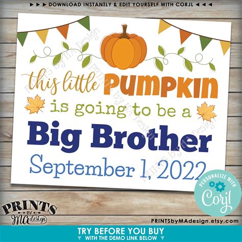 Editable Pumpkin Pregnancy Announcement, This Little Pumpkin is Going ...