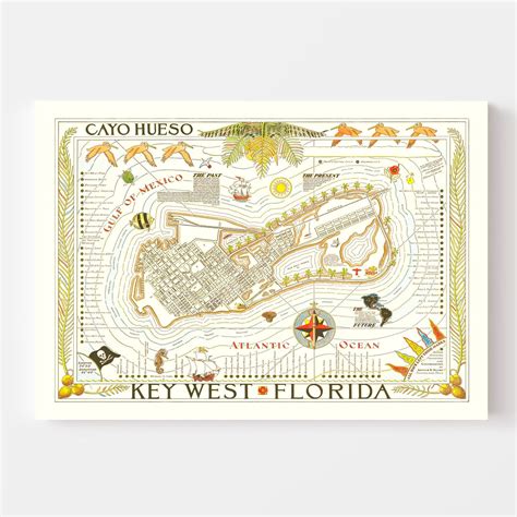 Vintage Map of Key West, Florida 1940 by Ted's Vintage Art