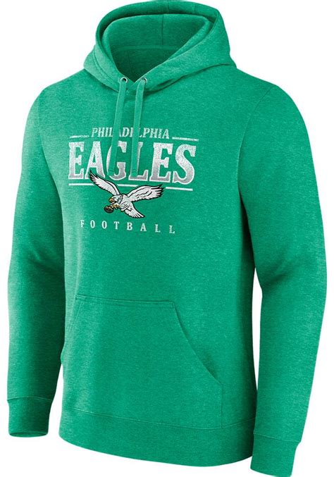 Philadelphia Eagles Mens Vintage Stacked Hoodie - KELLYGREEN