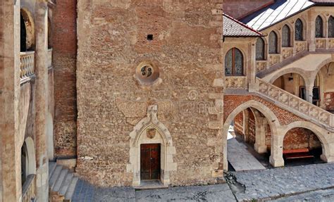 Corvin Castle Interior, Romania Stock Image - Image of brown, fortress ...