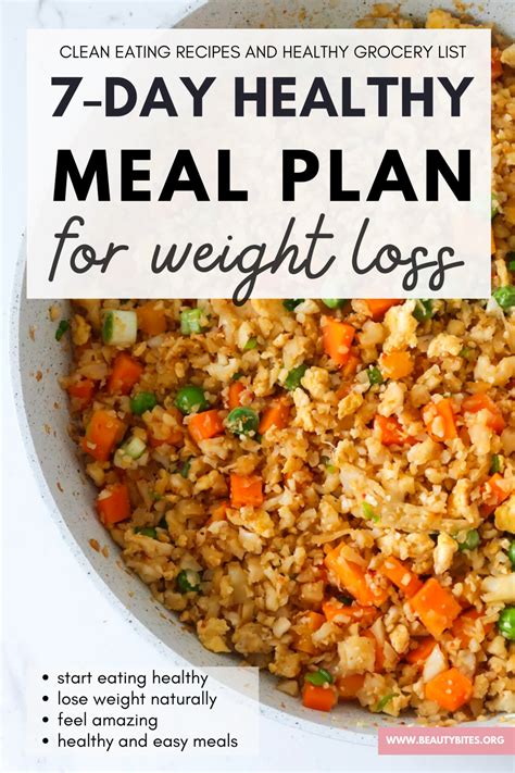 Healthy Meal Plan For Weight Loss - Beauty Bites